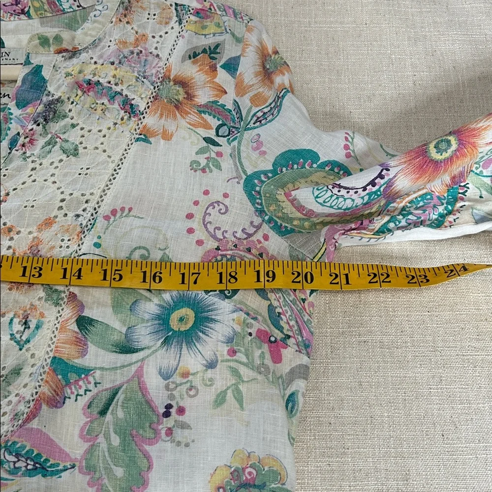 Malvin Tunic Women’s Large I Love Linen Floral Coastal Resortwear Beach Spring - Picture 10 of 12